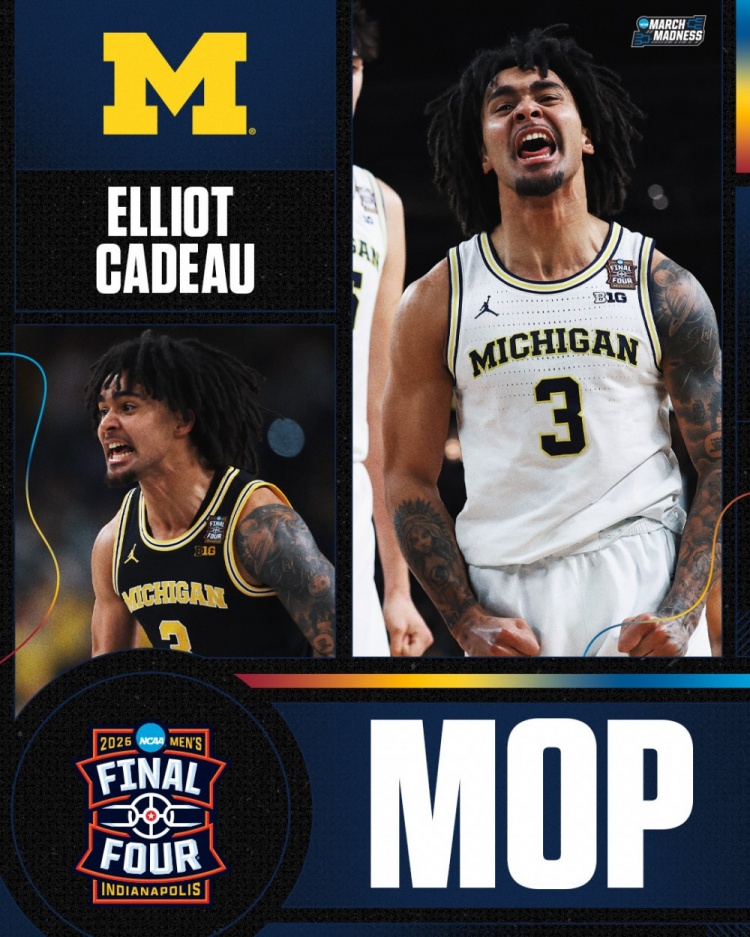 场均16分6助3断！密歇根州大后卫埃利奥特·卡多获得疯三MOP🔥
